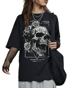 Camiseta de algodón de gran tamaño para mujer, corte holgado, estilo Vintage, estampado transpirable, con cuello, Logo, decoración, ropa, Pakistán - Product Image 1