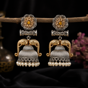 Pendientes colgantes Jhumka de elefante bohemio chapados en oro y plata antigua para mujer, hechos a mano, joyería étnica india para fiesta, venta al por mayor - Product Image 5
