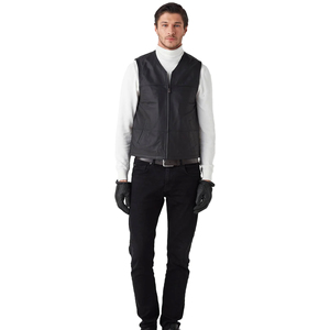 Chaleco de Cuero Vacuno Hecho a Medida, para Hombre, Corte Ajustado, Informal, de Invierno, Transpirable, de Alta Calidad, Hecho en Pakistán - Product Image 2