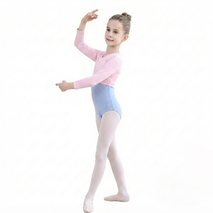 Justaucorps de gymnastique et de danse pour femmes, personnalisé avec des strass brillants, en coton, manches longues, taille élastique, confortable - Product Image 5