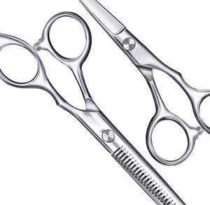 Kit de ciseaux à cheveux professionnels pour enfants, en acier inoxydable courbé, pointe arrondie de sécurité, ensemble de coiffure - Product Image 4