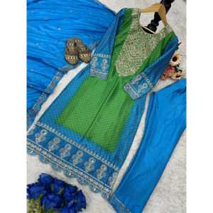 Hermosa ropa de fiesta para mujer Top Bottom Dupatta Set - Product Image 2