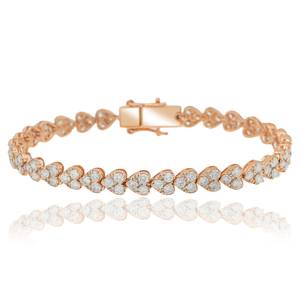 Bracelet Hip Hop de style tennis en moissanite de qualité supérieure, serti de diamants, avec pierres brillantes, en argent poli - Product Image 1