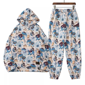 Ensemble sweat-shirt et pantalon de survêtement unisexe en polyester avec impression graphique personnalisée par sublimation, motif Paisley 3D imprimé sur toute la surface - Product Image 2