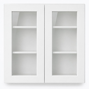 Gabinete de pared con puerta de vidrio de 30 x 30 pulgadas, marca privada, blanco, estilo Shaker, RTA, fabricante OEM de Vietnam - Product Image 1