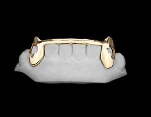 Grillz dentaire plaqué or véritable 18 carats, style hip-hop, pour accessoires de mode unisexe, usage quotidien, bijoux corporels - Product Image 1