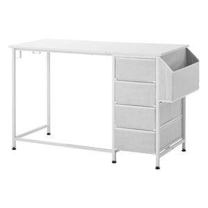 Scrivania Moderna Reversibile da 47 Pollici con Cassetti in Tessuto, Design Semplice e Moderno per Casa, Ufficio, Camera da Letto, in MDF per Hotel - Product Image 1
