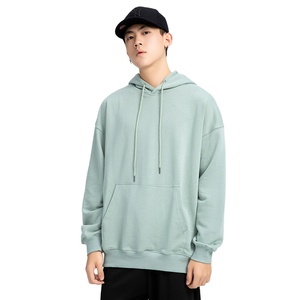 Blank OEM เสื้อฮู้ดผู้ชาย,เสื้อฮู้ดแบบสวมหัวมีกระเป๋าจิงโจ้น้ำหนักเบาสีพื้น - Product Image 5