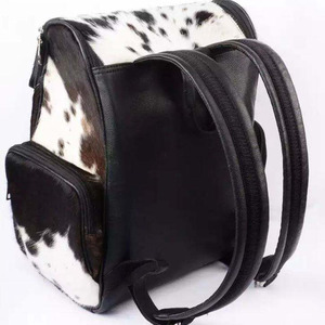 Premium cowhide leather hair on student <b>backpacks</b> bulk supplier OEM custom branding export quality for sale in low price - Product Image 3