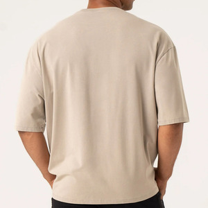 T-shirt à manches courtes pour homme, gris, col rond, 100% coton jersey, coupe classique, avec impression de lettres, style décontracté - Product Image 5