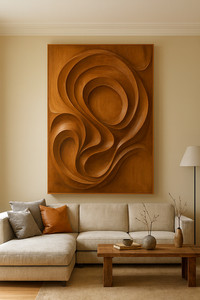 Sculpture murale en bois artisanale, design Art déco unique pour l'entrée de la maison moderne et la décoration murale d'accentuation - Product Image 5