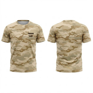 Camisetas de Camuflaje para Hombre, Elegantes, Sólidas, de Manga Corta, Informales, Cómodas, Tejidas, Transpirables, de Secado Rápido, Estilo Urbano - Product Image 1