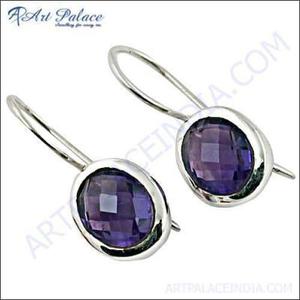 RArt Palace Boucles d'oreilles pendantes en argent 925 avec améthyste sertie clos, bijoux classiques pour femme, à porter au quotidien - Product Image 3