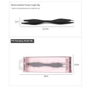 Pinza para cejas de doble cara de acero inoxidable, diseño ergonómico para un arco natural perfecto, pinza para cejas de doble cara - Product Image 3