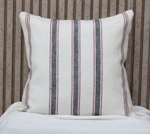 Funda de Cojín de Lino 100% Natural con Rayas Blancas, Funda Decorativa para Almohadas de Lujo para el Hogar, Textiles Premium - Product Image 2
