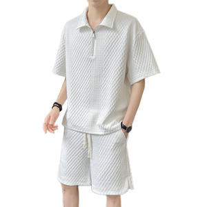 Conjunto Deportivo Casual de Verano para Hombre, Camiseta Polo de Manga Corta con Cuello Camisero, Tejido Jacquard Ligero, Nueva Colección - Product Image 1