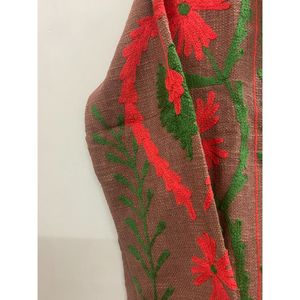 Chaqueta de Invierno de Algodón con Bordado Floral para Mujer, Cuello Mao, Manga Larga, Frente Abierto, Diseño Hecho a Mano - Product Image 5