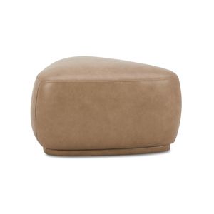 Pouf à Cocktail en Cuir de 26 Pouces, Brun Tan Toscan, Motif Triangle Arrondi - Product Image 3