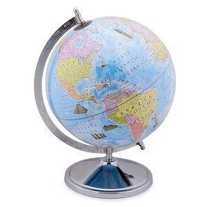 Luxury World Globe Metallic Stand <b>Rotating</b> Geography Map Vintage <b>Desk</b> Decor Educational World Map Globe Office Gift Globes - Product Image 1