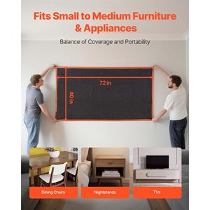 6 couvertures de déménagement grandes et résistantes 72 x 40, en tissu non tissé rembourré avec rembourrage en coton, matériau de protection et d'amortissement, 32 lb/dz - Product Image 5