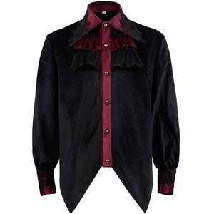 Camisetas Personalizadas Hechas a Mano para Hombre, Estilo Moderno, Gótico, con Volantes, Mangas Largas, Plisadas - Product Image 3