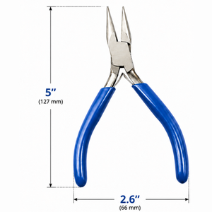 Pince à bec effilé en acier inoxydable avec poignée bleue pour la fabrication de bijoux et le cintrage de fils DIY - Product Image 4