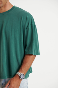 Camiseta Oversize Gráfica de Algodón 100% de Alta Calidad para Hombre, con Hombros Caídos, Estilo Urbano Casual, Diseño Liso - Product Image 3