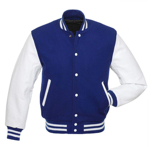 Blouson universitaire personnalisé 2026 de haute qualité en cuir véritable et laine tricotée, avec manches de baseball matelassées pour l'hiver – Produit en gros - Product Image 2