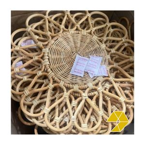 Meilleures ventes de sets de table en rotin du Vietnam, style bohème traditionnel en macramé, sets de table ronds écologiques, décoration de Noël - Product Image 4