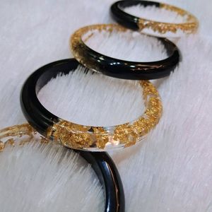 Elegant Wide Resin <b>Bangle</b> <b>Bracelet</b> With Glitter Finish Modern Fashion Accessories For Women Everyday Style - Product Image 4