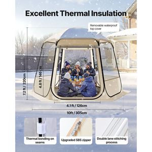 Tenda a Cupola Pop-up 10 x 9,2 Piedi, Impermeabile e Resistente ai Raggi UV, Rifugio Trasparente per Campeggio e Giardino, Tenda Igloo W - Product Image 5