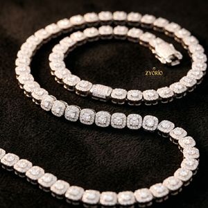 สร้อยคอเทนนิสฮิปฮอปขนาด 8 มม. สีทองคำขาว ยาว 24 นิ้ว สร้อยคอเทนนิสทรงกลมแบบกำหนดเองได้เต็มรูปแบบ พร้อมจี้โมอิสซาไนต์ - Product Image 2