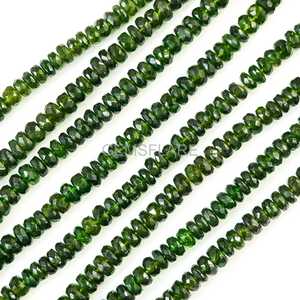 Cuentas facetadas de diopsido cromado natural de 4-6 mm, cuentas de diopsido cromado al por mayor, cuentas facetadas de piedras preciosas para joyería. - Product Image 5