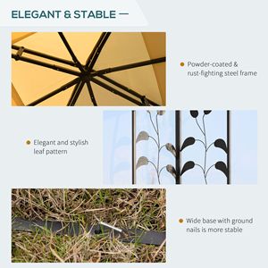 Gazebo Beige 10 X 10 con Tetto a 2 Livelli e Struttura in Acciaio Rivestito con Pareti Laterali in Rete per Decorazioni Esterne in Giardini, Terrazze o Cortili - Product Image 6