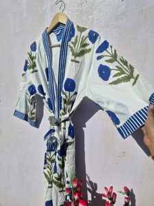 Floral Print Cotton Kimono <b>Robe</b> Women <b>Beach</b> Cover Up Lightweight Lounge Wear Bathrobe Casual Wrap Dress - Product Image 3