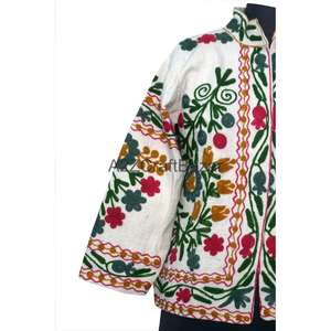 Chaqueta Bomber de Algodón Tejido Suzani TNT para Mujer, con Volantes Bordados, Diseño Floral Vintage, Ecológica, Transpirable, de Secado Rápido, para Primavera e Invierno - Product Image 2