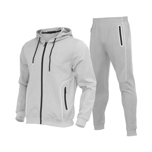 Conjunto Deportivo para Hombre OEM, Chaqueta con Cierre Completo y Bolsillos Laterales, Pantalones Jogger, Conjunto Deportivo de 2 Piezas con Cierre para Hombre al por Mayor - Product Image 1