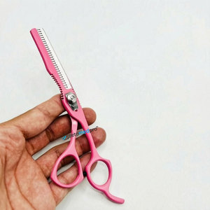 Ciseaux de barbier de haute qualité, en acier inoxydable, couleur rose, avec logo personnalisé et emballage - Product Image 2