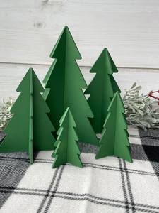 Ornements de Noël en bois écologiques, 3 pièces, logo personnalisable, fonction de rangement domestique, design Art Déco, faits à la main, légers - Product Image 1