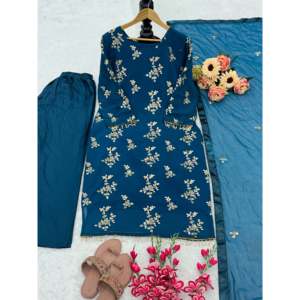 ชุดด้านบนและด้านล่างที่สวยงามของผู้หญิงพร้อม dupatta แฟนซีสำหรับงานปาร์ตี้ - Product Image 2