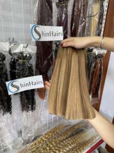 Extensions de cheveux humains vietnamiens 100% vierges non-Remy, couleur naturelle, super double drawn, soyeux, brillants, lisses, sans nœuds, sans perte - Product Image 3