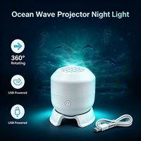 Alimenté par USB 360 °   Projecteur de Nuit à Ondes Océaniques Rotatives 5D Holographique Dynamique pour Chambre d'Enfant et Fête d'Anniversaire