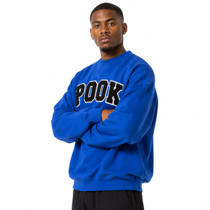 Sweat-shirt à col montant bleu royal pour homme avec broderie personnalisée en twill, 100% coton, sweat-shirt à col montant pour fraternité - Product Image 1