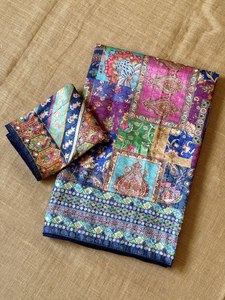 Sari de luxe en soie Dola Heritage, modèle Maharani, entièrement tissé Jari, pour grandes célébrations, avec tissage classique sur toute la surface - Product Image 2