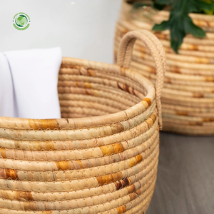 Juego de 2 Cestas Multiusos de Jacinto de Agua con Asas, Cestas de Almacenamiento Hechas a Mano, Venta al por Mayor, Ecológicas, Hechas en Vietnam - Product Image 5