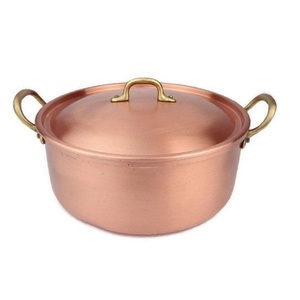 Plat de cuisson et de service en cuivre artisanal de qualité supérieure avec couvercle et poignées latérales en laiton, ustensile de cuisine durable pour la maison et la restauration - Product Image 4