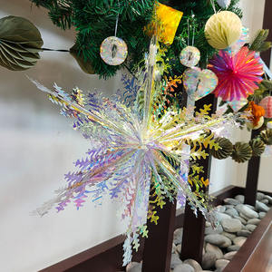 พัดลมรังผึ้งสีรุ้งสำหรับตกแต่งเทศกาลคริสต์มาส - Product Image 1