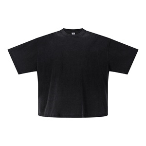 Camiseta de Alta Calidad 100% Algodón Lavado, Estilo Vintage, Oversize, Hip Hop, Personalizable, Casual, Tejida, al por Mayor para Hombre - Product Image 4