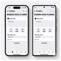 Aplicación Móvil RoyalCraft para Reservas y Organización de Eventos, Lista de Invitados, Invitaciones, Presupuesto, Ideas para Fiestas, Versión Empresarial, Stock MAC
