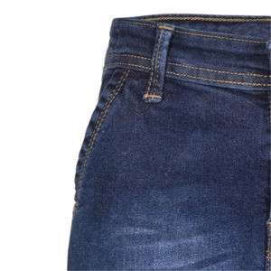 Pantalones Cortos de Mezclilla para Hombre, Cintura Elástica Alta, Color Azul Sólido, Estilo Casual Bermuda con Bolsillos, Transpirables, de Lona Tejida, de Secado Rápido - Product Image 3